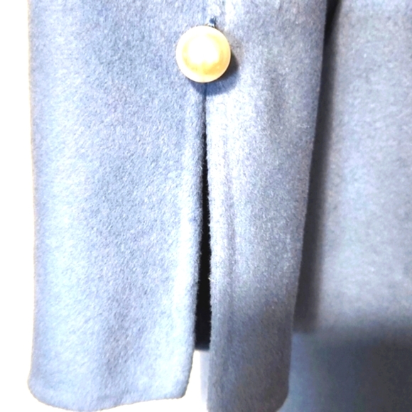 Anna & Chris Wool Blend Trench Pea Coat Chambray Blue Size Small - Picture 4 of 11